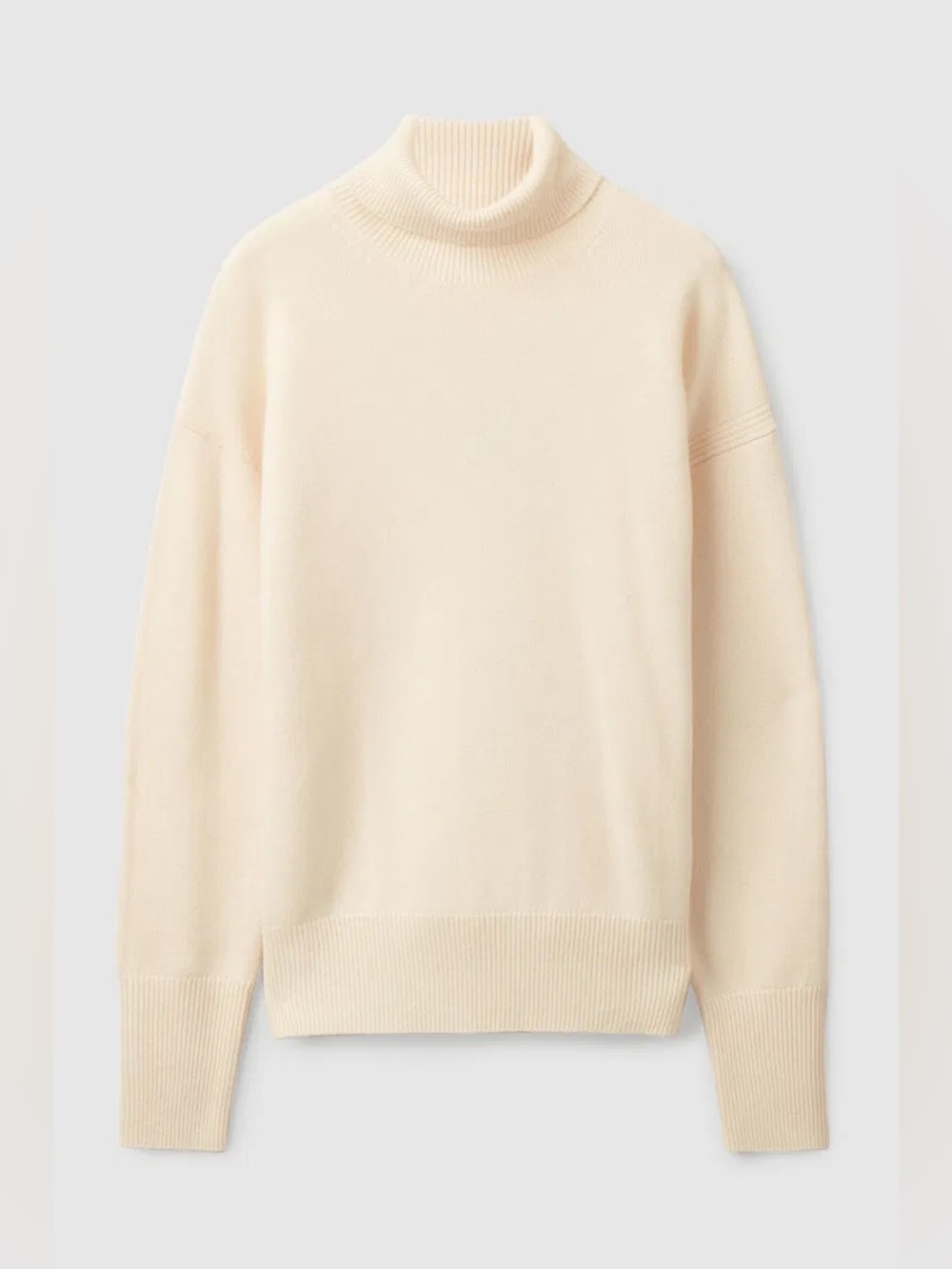 COS 100% Cashmere Ivory Turtleneck Sweater High Neck Minimalist Luxury Small - Picture 3 of 11